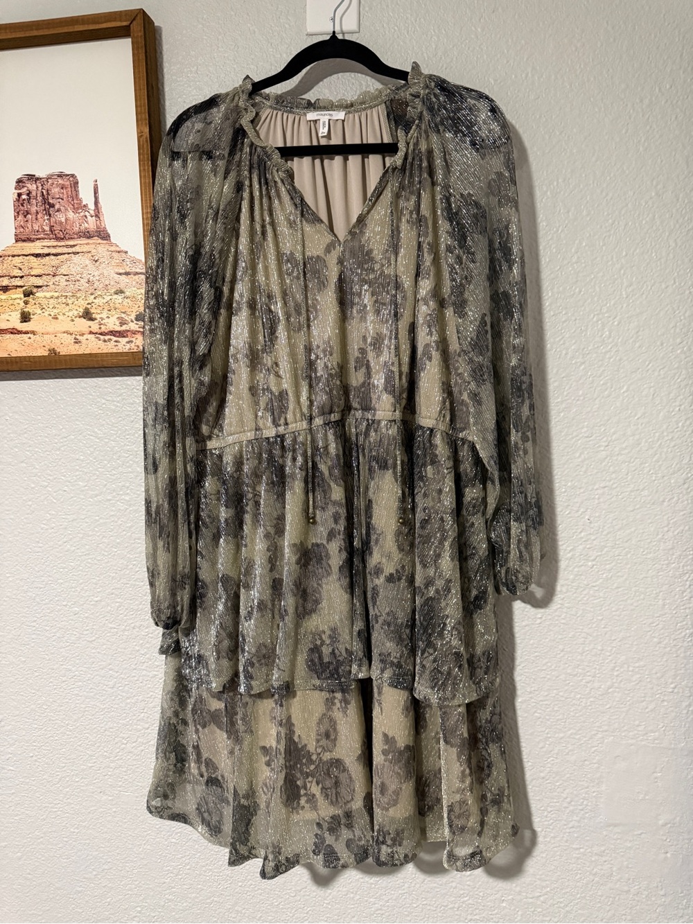 Maurices Shimmer Floral Tiered Dress – Size 2X